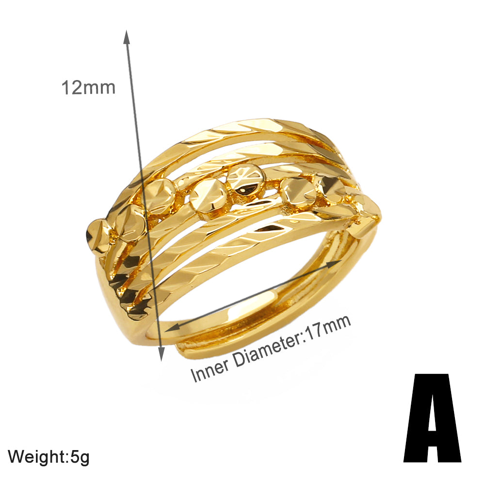 Simple Style Solid Color Copper Plating 18k Gold Plated Open Rings