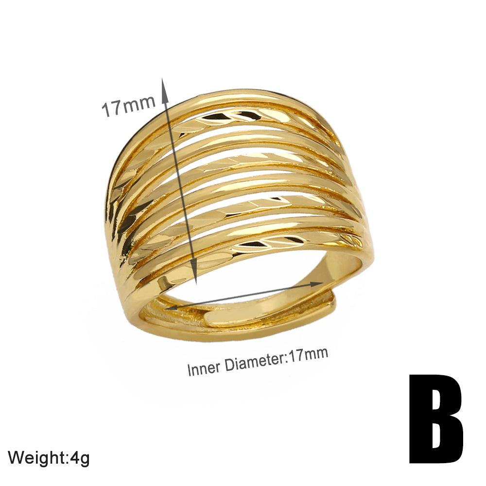 Simple Style Wings Copper Plating 18k Gold Plated Rings