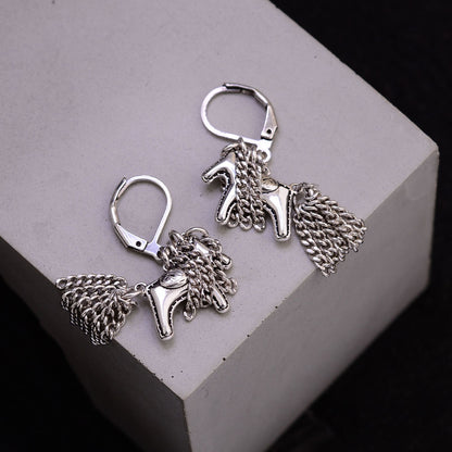 1 Pair Ig Style Cute Horse Chain Copper Drop Earrings