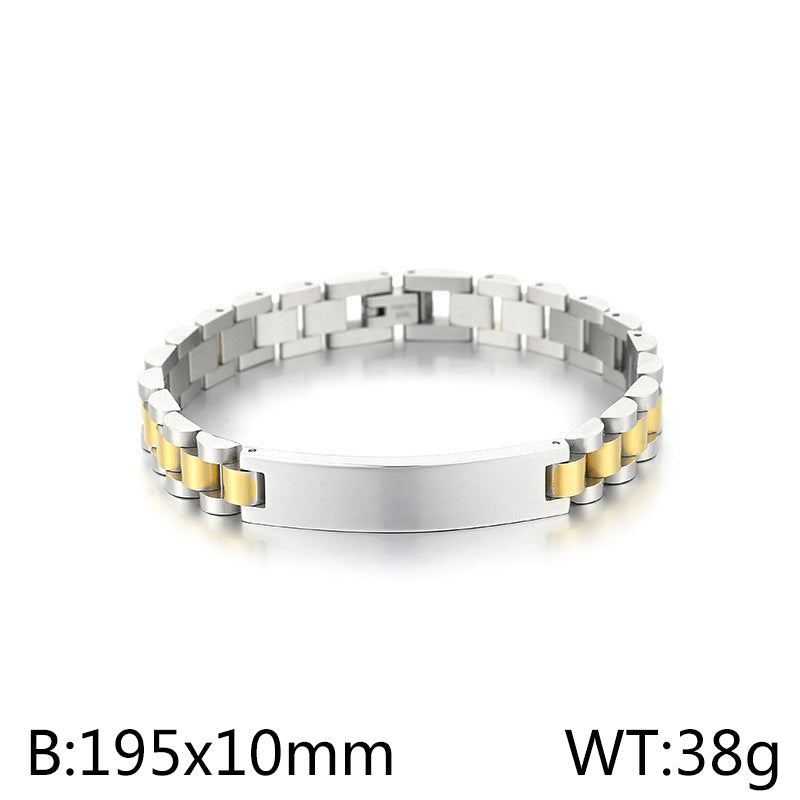 Hip-hop Geometric Solid Color Titanium Steel Plating Bracelets