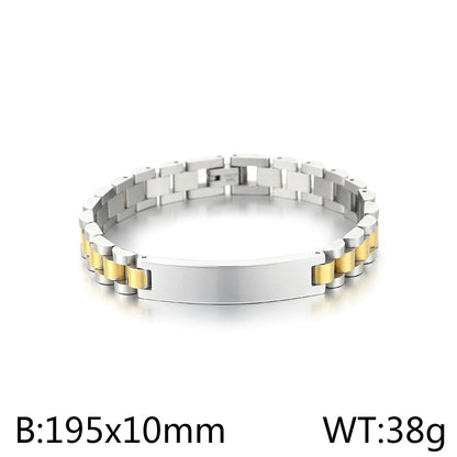 Hip-hop Geometric Solid Color Titanium Steel Plating Bracelets