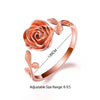 Glam Romantic Rose Sterling Silver Carving Open Rings