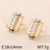 1 Pair Ig Style Geometric Inlay Stainless Steel Zircon Ear Studs