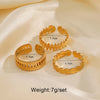 Ig Style Geometric Stainless Steel Plating 18k Gold Plated Open Rings