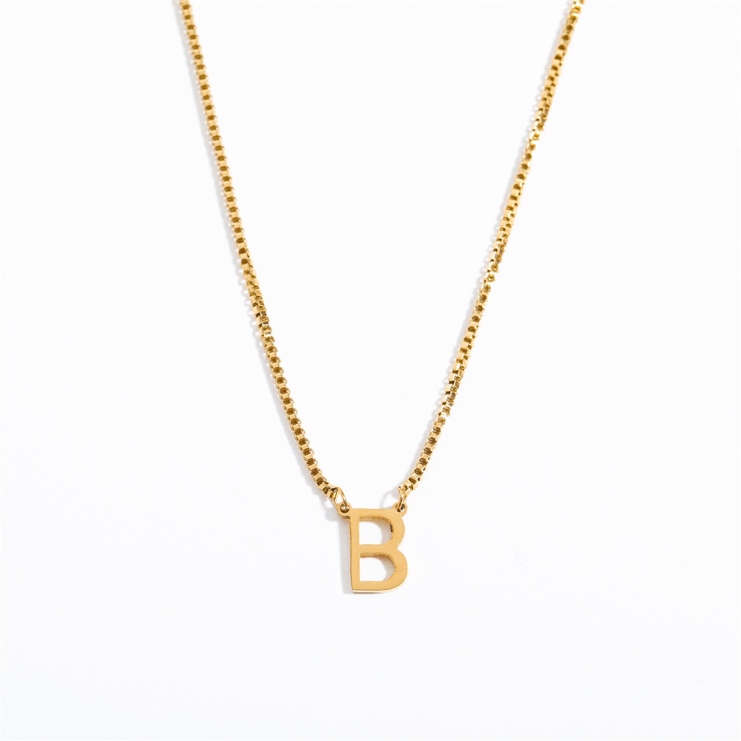 Simple Style Letter Titanium Steel 18k Gold Plated Pendant Necklace