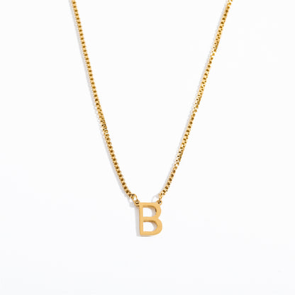 Simple Style Letter Titanium Steel 18k Gold Plated Pendant Necklace