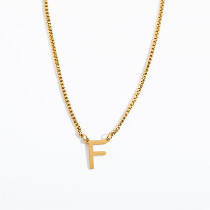 Simple Style Letter Titanium Steel 18k Gold Plated Pendant Necklace