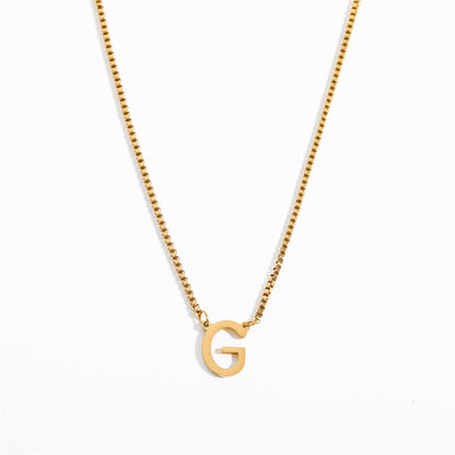 Simple Style Letter Titanium Steel 18k Gold Plated Pendant Necklace