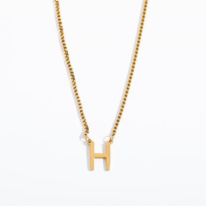 Simple Style Letter Titanium Steel 18k Gold Plated Pendant Necklace