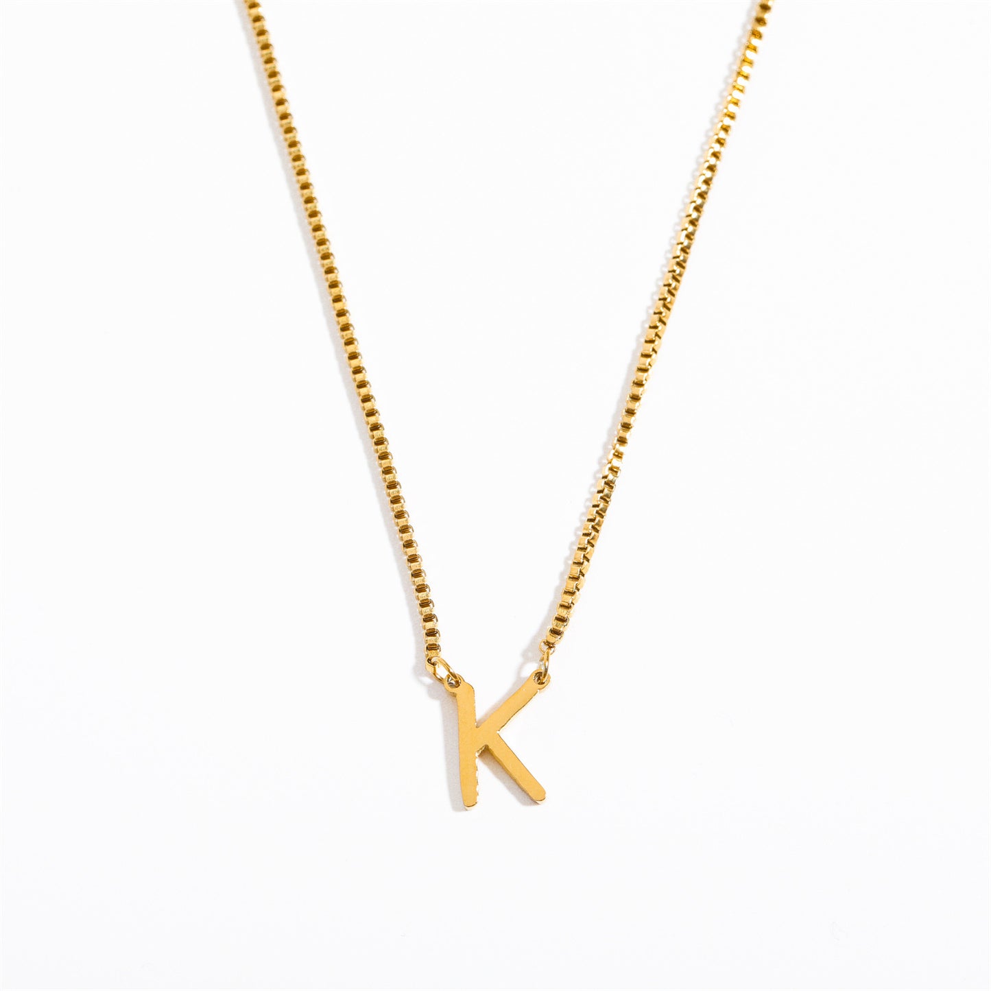 Simple Style Letter Titanium Steel 18k Gold Plated Pendant Necklace