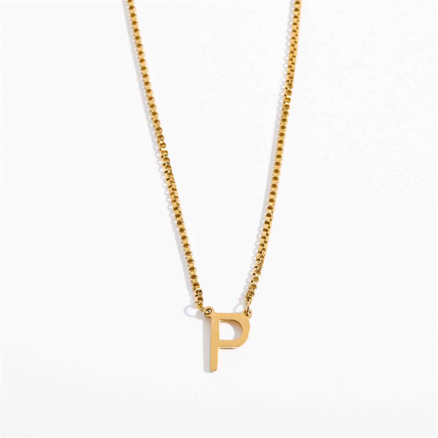 Simple Style Letter Titanium Steel 18k Gold Plated Pendant Necklace