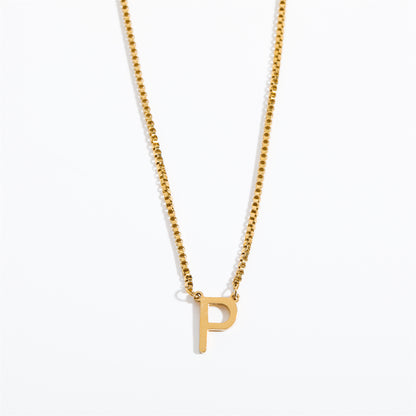 Simple Style Letter Titanium Steel 18k Gold Plated Pendant Necklace