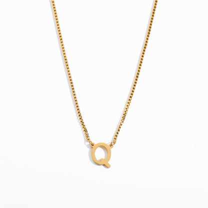 Simple Style Letter Titanium Steel 18k Gold Plated Pendant Necklace