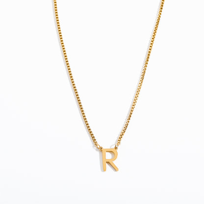 Simple Style Letter Titanium Steel 18k Gold Plated Pendant Necklace