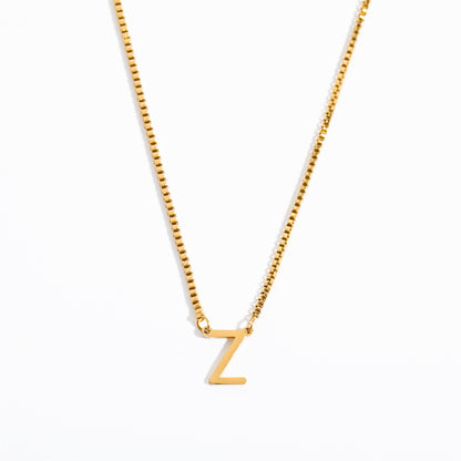 Simple Style Letter Titanium Steel 18k Gold Plated Pendant Necklace