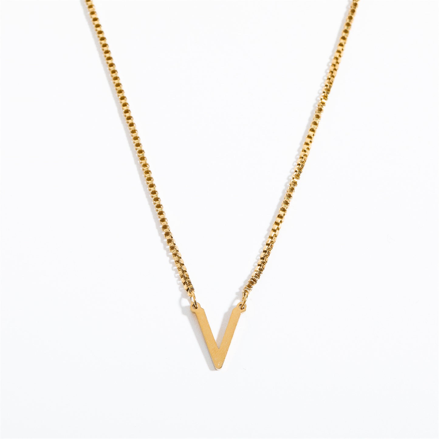 Simple Style Letter Titanium Steel 18k Gold Plated Pendant Necklace