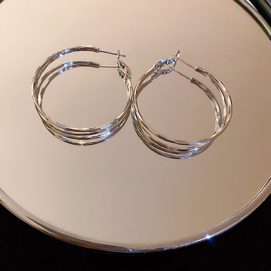 1 Pair Simple Style Solid Color Copper Hoop Earrings