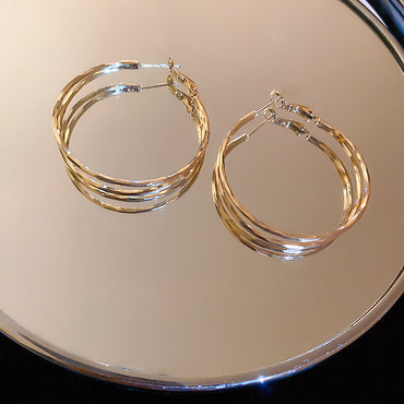 1 Pair Simple Style Solid Color Copper Hoop Earrings