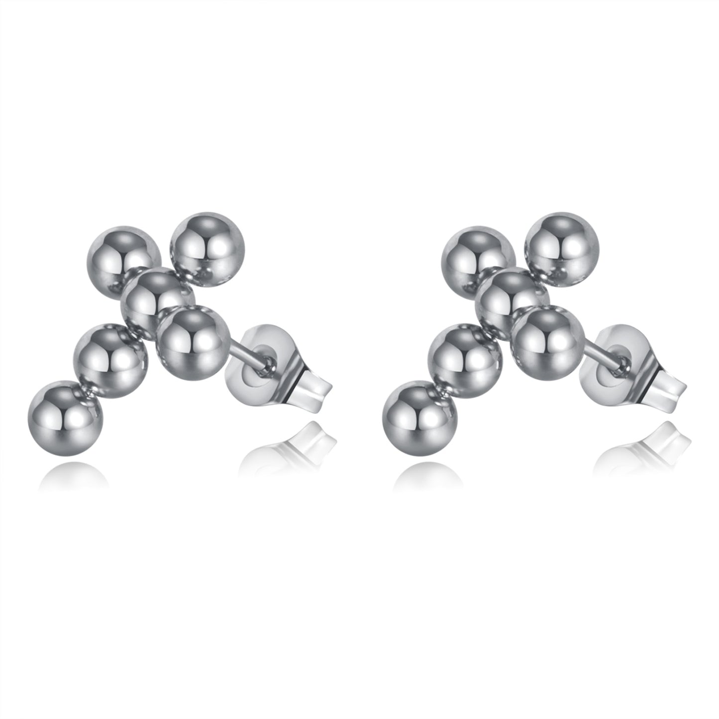 1 Pair French Style Cross Stainless Steel Ear Studs