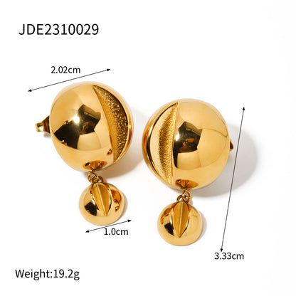 1 Pair Ig Style Geometric Plating Titanium Steel 18k Gold Plated Drop Earrings