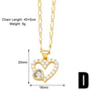 Vintage Style Simple Style Devil's Eye Heart Shape Bird Copper Plating Inlay Zircon 18k Gold Plated Pendant Necklace