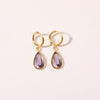 1 Pair Simple Style Water Droplets Plating Inlay Stainless Steel Birthstone 18k Gold Plated Drop Earrings