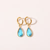 1 Pair Simple Style Water Droplets Plating Inlay Stainless Steel Birthstone 18k Gold Plated Drop Earrings