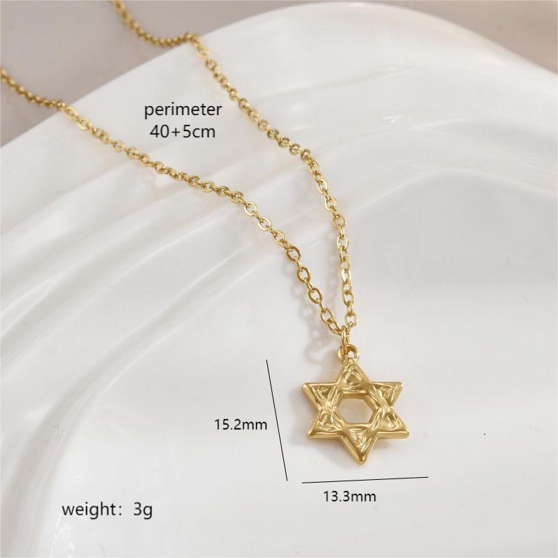 Simple Style Star Heart Shape Bow Knot Stainless Steel Polishing Plating 18k Gold Plated Pendant Necklace