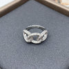 Elegant Classic Style Cross Brass Plating Inlay Zircon Adjustable Ring