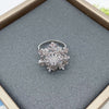 Elegant Classic Style Cross Brass Plating Inlay Zircon Adjustable Ring