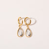 1 Pair Simple Style Water Droplets Plating Inlay Stainless Steel Birthstone 18k Gold Plated Drop Earrings