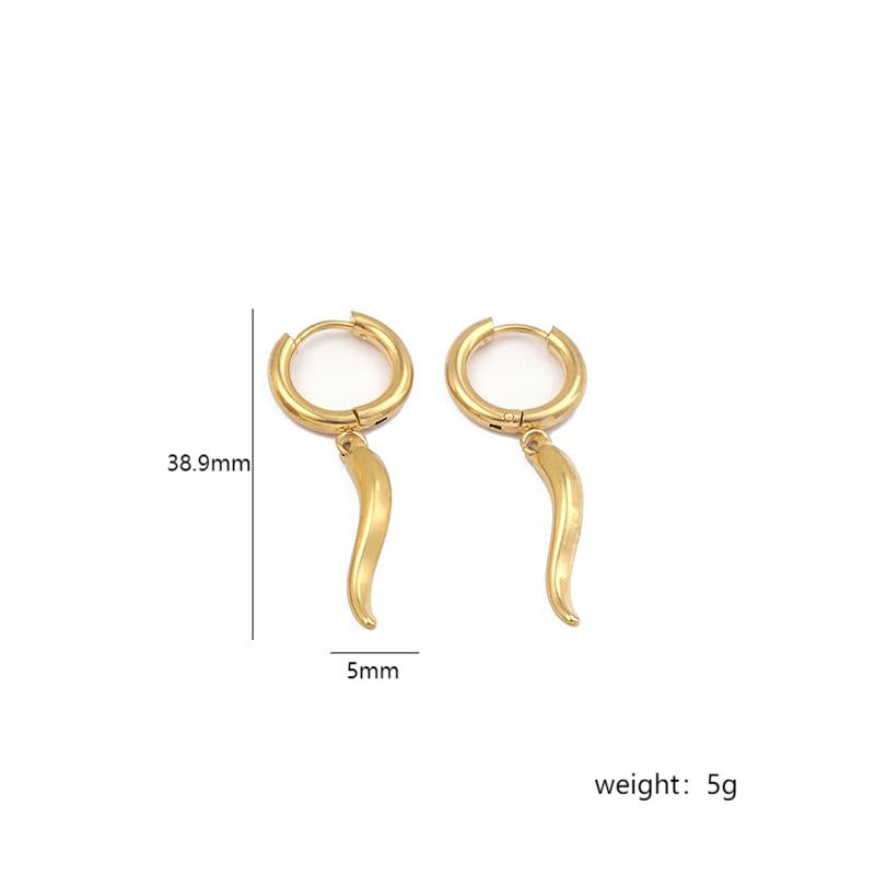 Simple Style Chili Stainless Steel Plating 18k Gold Plated Drop Earrings