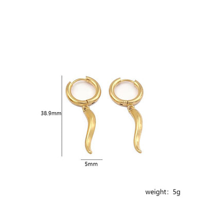 Simple Style Chili Stainless Steel Plating 18k Gold Plated Drop Earrings