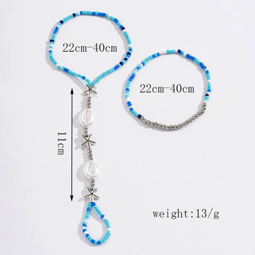 Simple Style Starfish Resin Beaded Women's Anklet