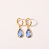 1 Pair Simple Style Water Droplets Plating Inlay Stainless Steel Birthstone 18k Gold Plated Drop Earrings