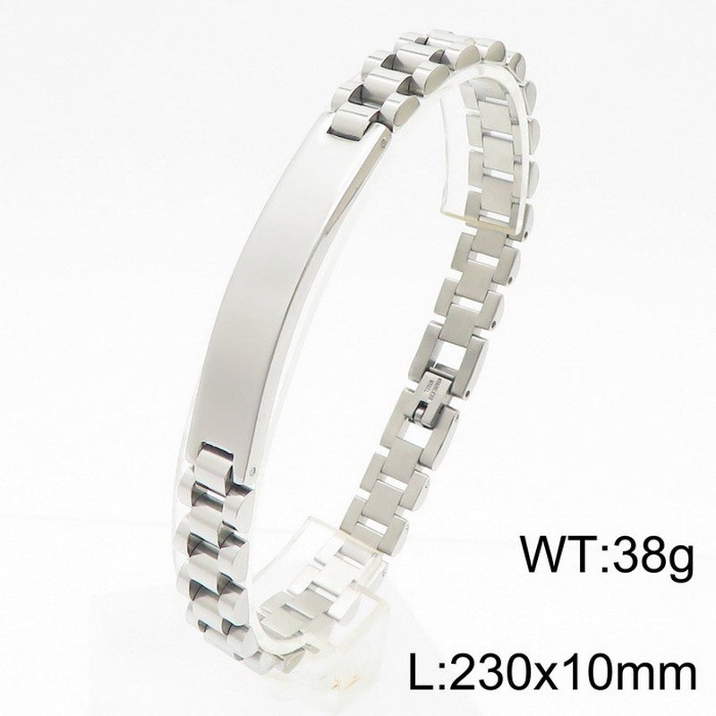 Hip-hop Geometric Solid Color Titanium Steel Plating Bracelets