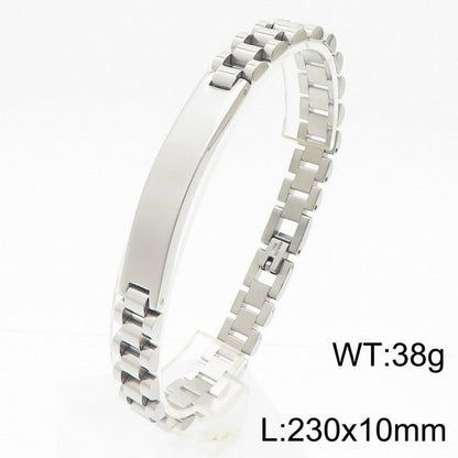 Hip-hop Geometric Solid Color Titanium Steel Plating Bracelets