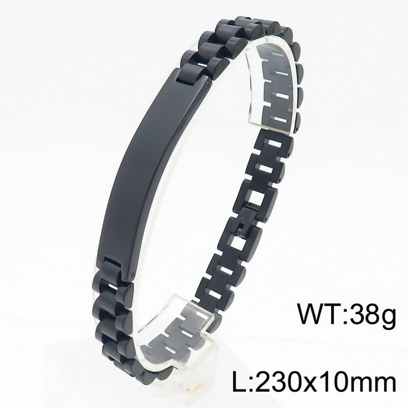 Hip-hop Geometric Solid Color Titanium Steel Plating Bracelets