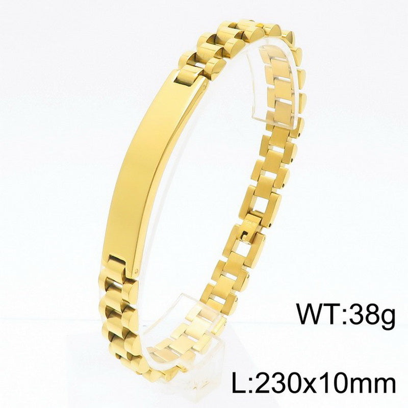 Hip-hop Geometric Solid Color Titanium Steel Plating Bracelets