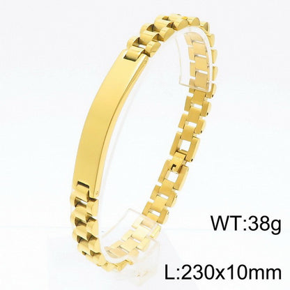 Hip-hop Geometric Solid Color Titanium Steel Plating Bracelets