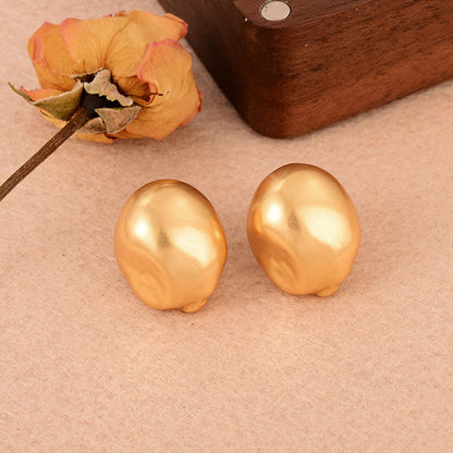 1 Pair Simple Style Irregular Crochet Lace Copper 18k Gold Plated Ear Studs