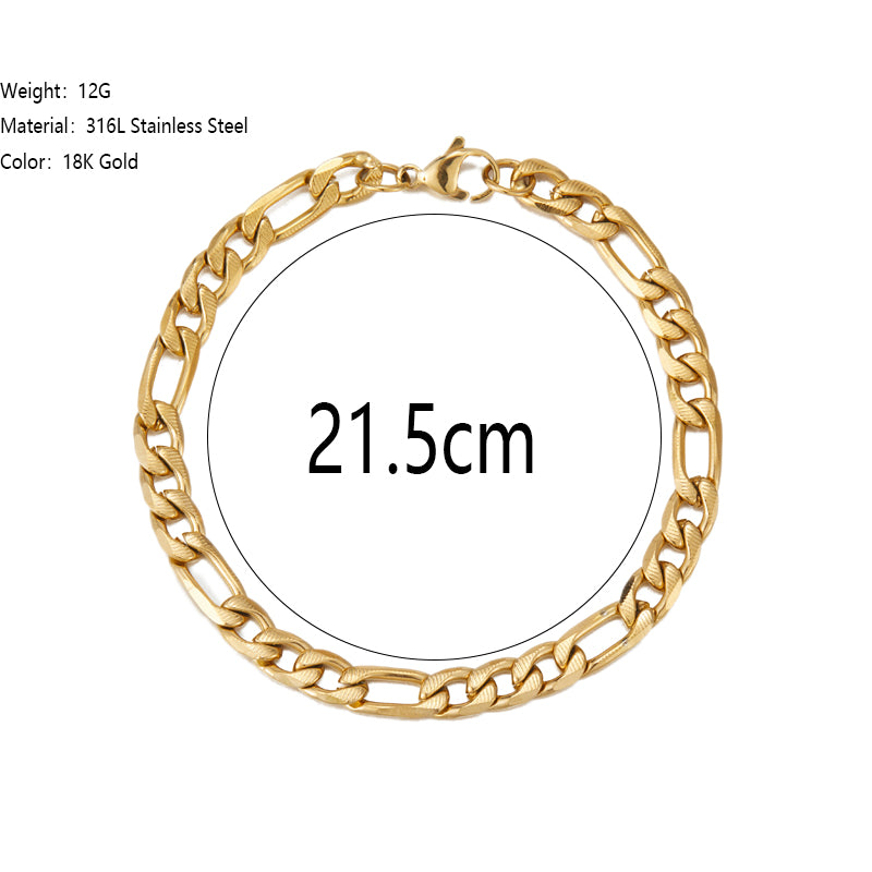 Simple Style Classic Style Round Square Stainless Steel Plating 18k Gold Plated Bracelets