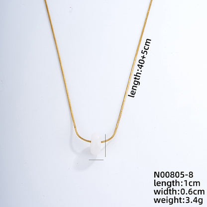 Simple Style Geometric Stainless Steel Natural Stone Unisex Pendant Necklace