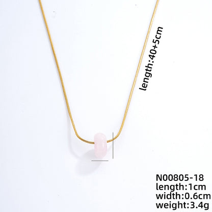 Simple Style Geometric Stainless Steel Natural Stone Unisex Pendant Necklace