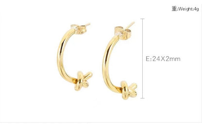 1 Pair Simple Style Classic Style Solid Color Plating Titanium Steel 18k Gold Plated Ear Studs