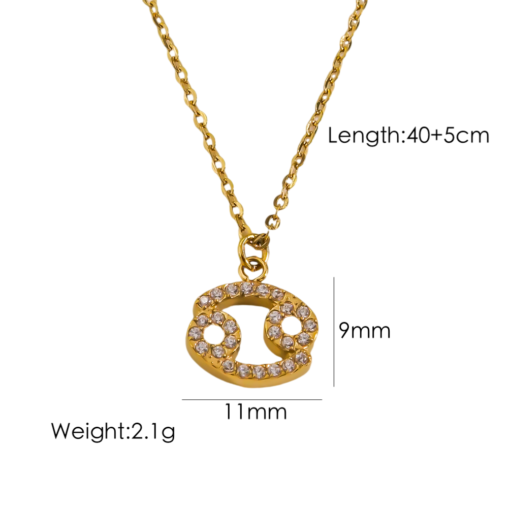 Elegant Constellation Stainless Steel Titanium Steel Plating Inlay Zircon 14k Gold Plated Pendant Necklace