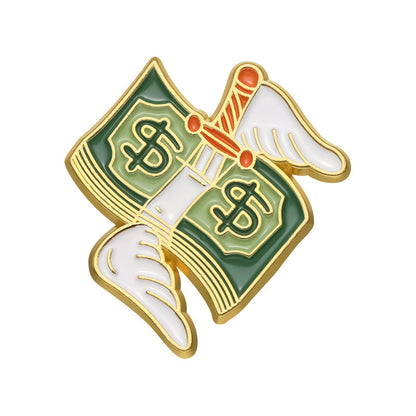 Cartoon Style Dollar Alloy Stoving Varnish Plating Unisex Brooches