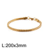 Simple Style Solid Color Titanium Steel Plating Chain 18K Gold Plated Men'S Bracelets