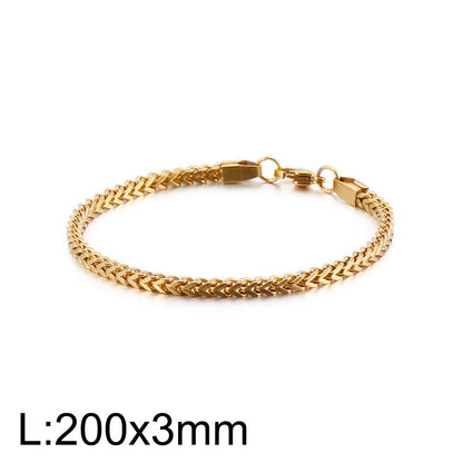 Simple Style Solid Color Titanium Steel Plating Chain 18K Gold Plated Men'S Bracelets