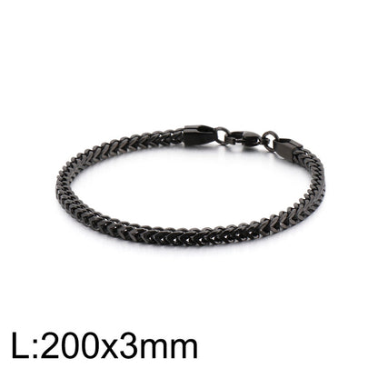 Simple Style Solid Color Titanium Steel Plating Chain 18K Gold Plated Men'S Bracelets